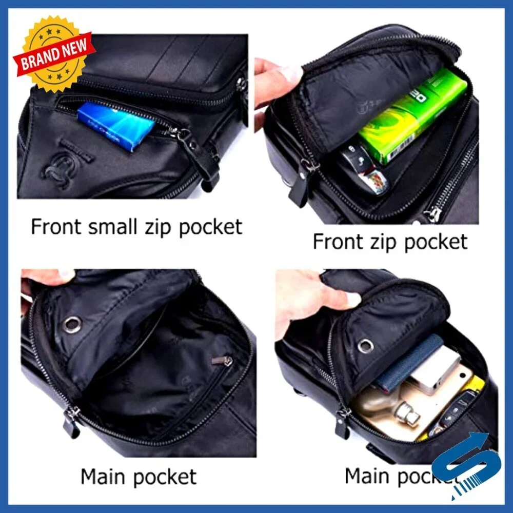 Genuine Leather Sling Bag Crossbody Shoulder Bag Travel Daypack